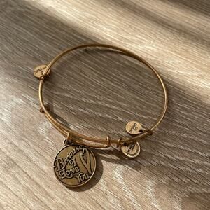 alex & ani gold bracelet - "because i love you"